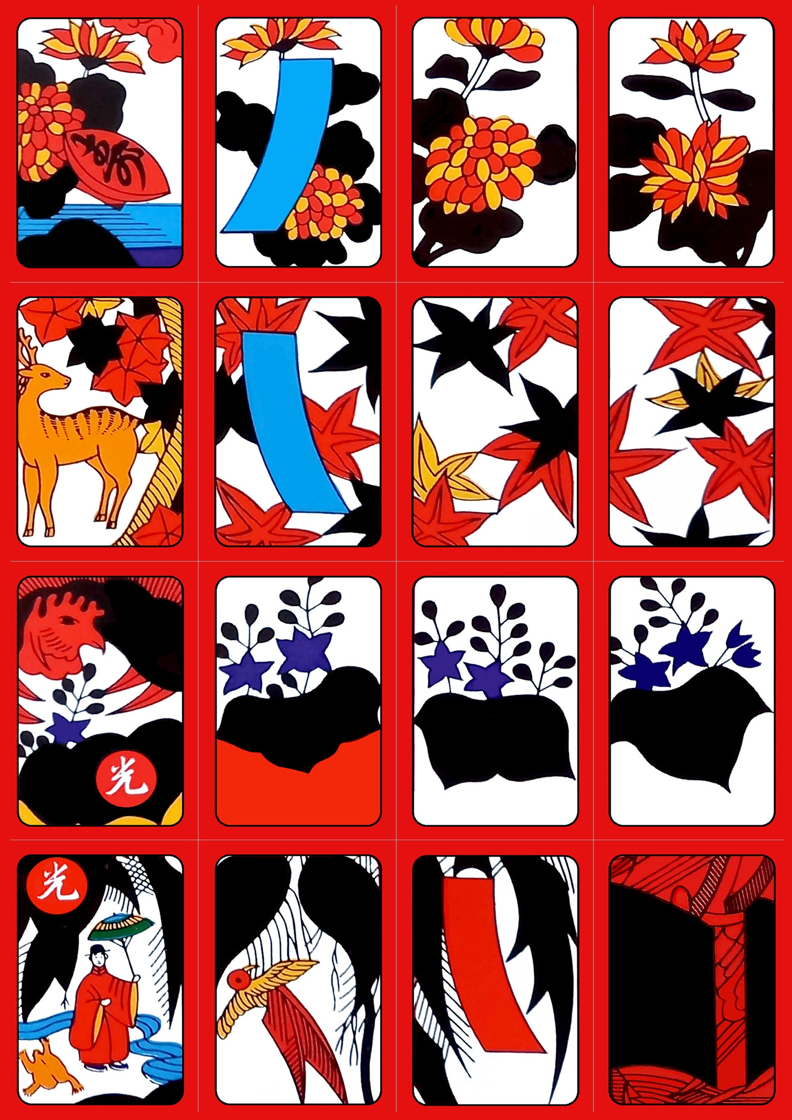 Printable Hwatu Korean Divination Cards Deck Digital Etsy