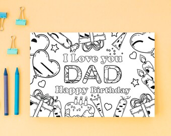 Dad digital birthday card, father birthday, greeting card svg, pdf birthday card, instant download pdf