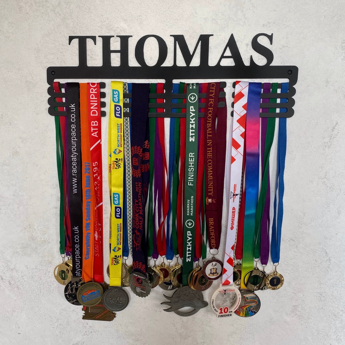 Personalized steel Medal Hanger Holder with your first name Etsy
