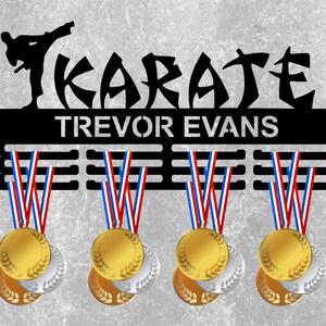Steel Medal Hanger Holder Taekwondo Medal board it\u2019s ideal gift for sportsman with you first name and last name Personalized holder