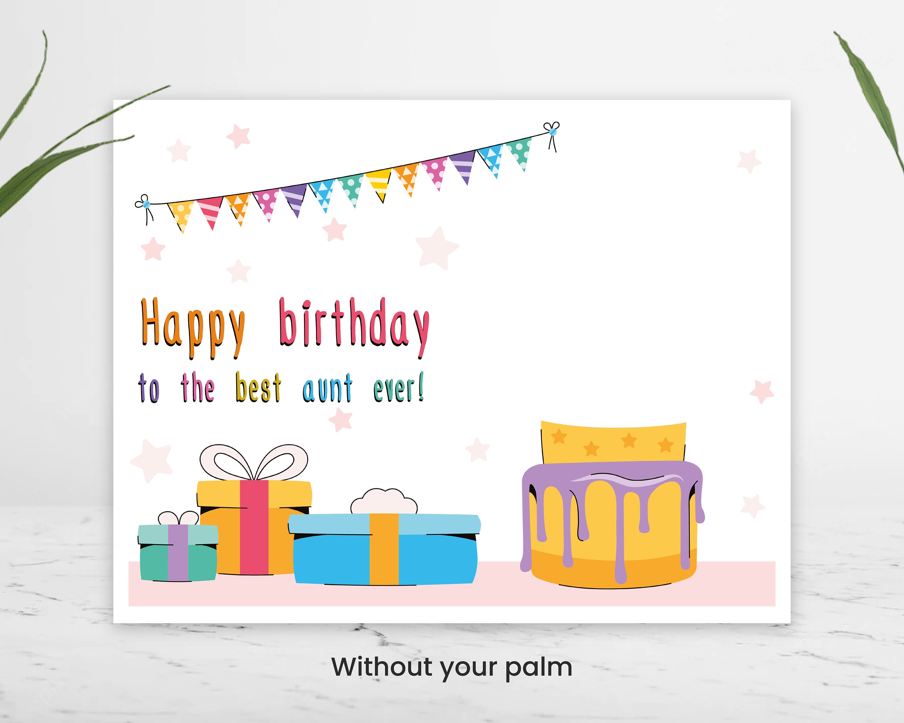 Aunt Happy Birthday Cake Handprint Craft, Handprint Gifts, Birthday ...