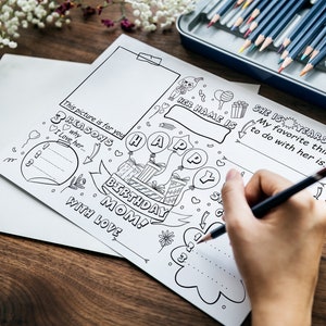 Tout sur maman, cadeau d&#39;anniversaire personnalisé, joyeux anniversaire maman, carte d&#39;anniversaire de maman, carte des enfants, carte d&#39;anniversaire à imprimer, carte d&#39;anniversaire pdf