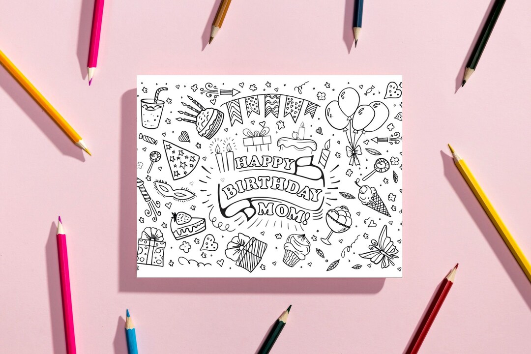 Mom Birthday Card, Digital Birthday Cards, Instant Download Pdf, Mother ...
