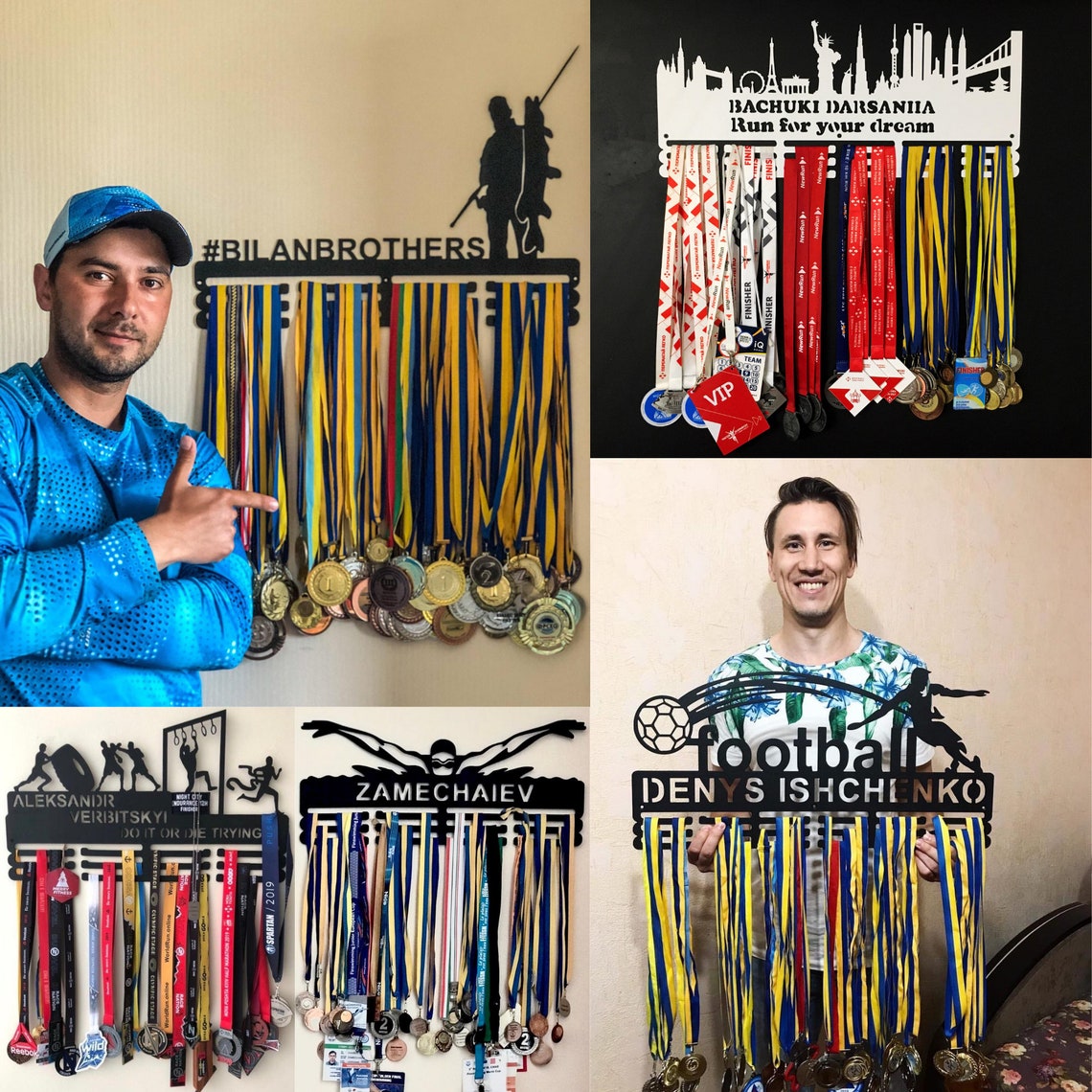 Personalized steel baseball medal hanger holder. Length 236 Etsy