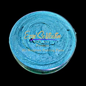 Premium 3D sculpture painting paste,modeling paste, decorative plaster Metallic pearl tourquise 6 oz for stencil,flowers, art relief..