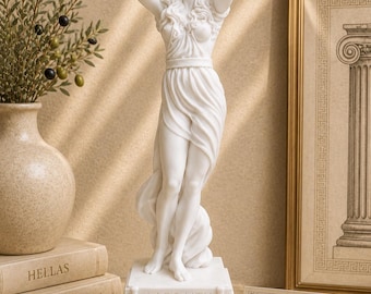 Estátua de Afrodite, deusa grega, feita de alabastro branco, 23 cm