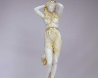 Aphrodite Statue Griechische Göttin aus Alabaster vergoldet 16 cm