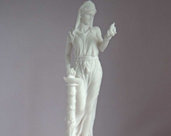 Hestia statue Greek Goddess made of Alabaster white 23cm