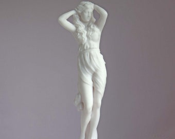 Statue d'Aphrodite Déesse grecque en albâtre blanc 16cm-18cm