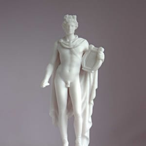 Apollo statue Greek God made of Alabaster white 23cm