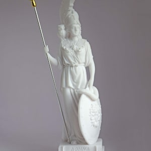Athena statue Greek Goddess made of Alabaster white 29cm