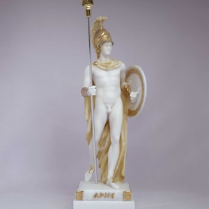 Ares statue Greek God made of Alabaster gold 16cm-18cm