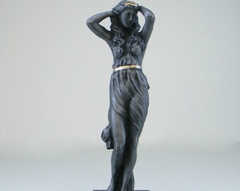 Aphrodite statue Greek Goddess made of Alabaster gold black 23cm