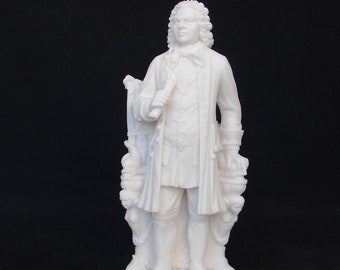 Johann Sebastian Bach whole statue made of Alabaster 27cm white