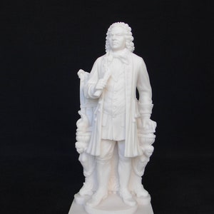 Johann Sebastian Bach whole statue made of Alabaster 27cm white