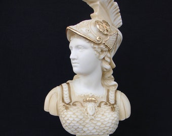 Athena profile view Bust statue 36cm gold