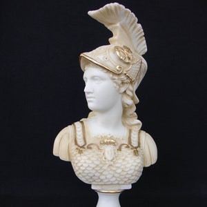 Athena profielweergave Buste beeld 36cm goud