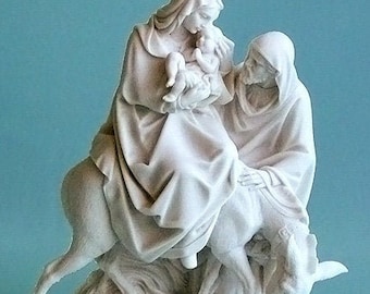 The Holy Family statue made of Alabaster 25cm white