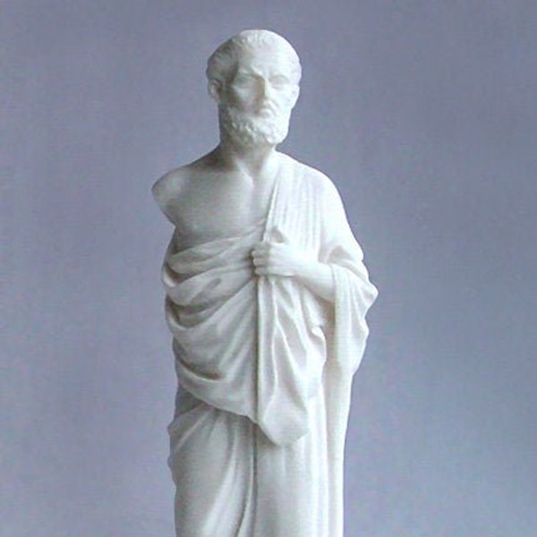 Hippocrates whole statue made of Alabaster 16cm white