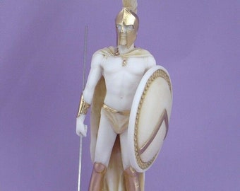 Leonidas with shield and spear pointing down 24cm gold