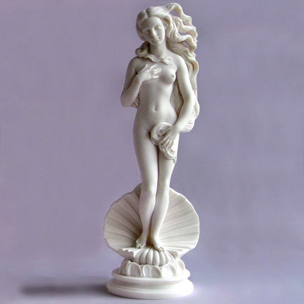 Botticellis Aphrodite aus Alabaster 16cm weiß