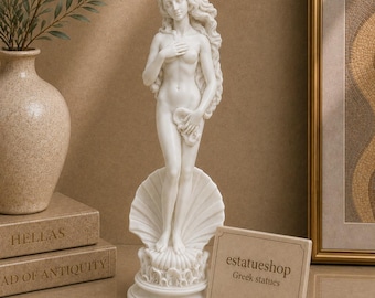 Afrodite de Botticelli em alabastro, 17 cm, branca