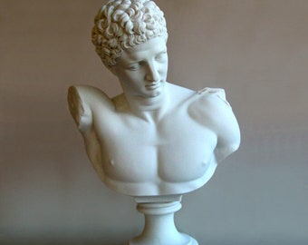 Hermes of Praxiteles bust statue made of Alabaster 15cm white