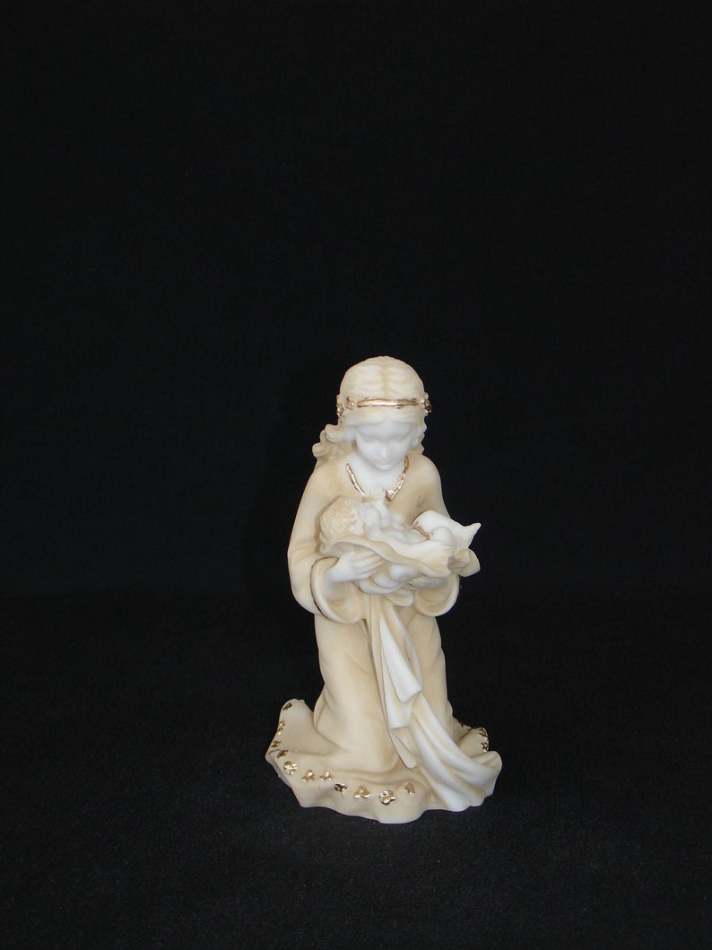 Mary Indianapolis Mall holding Spring new work baby Jesus statue of 15cm made Alabaster gold