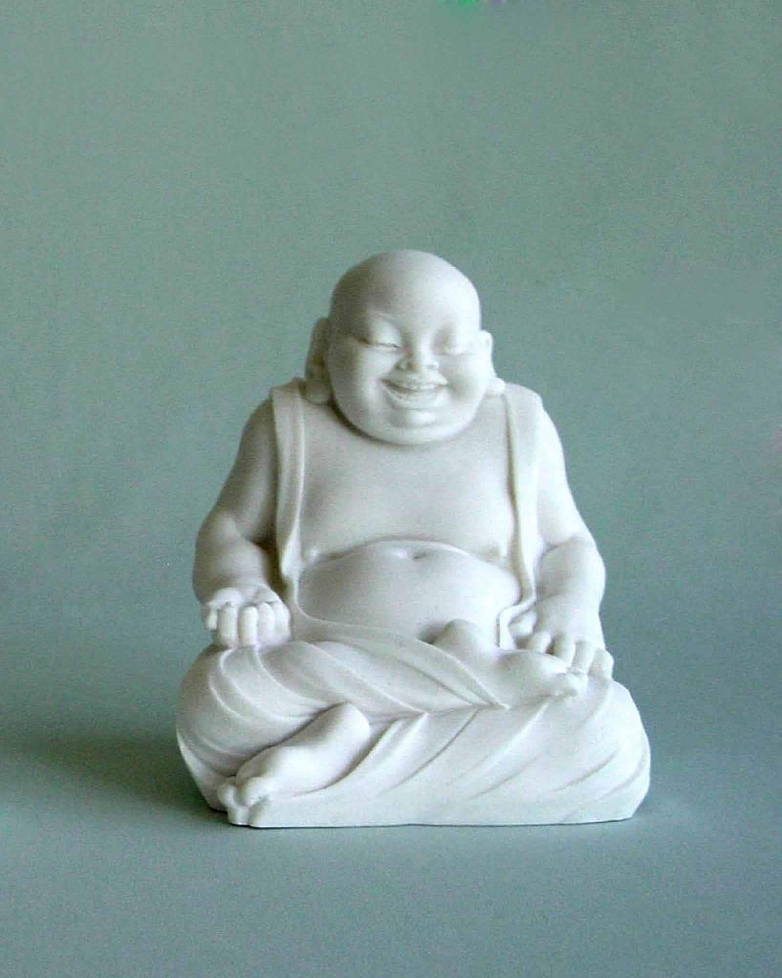 Budai the Laughing Buddha Statue Made of Alabaster 13cm White - Etsy