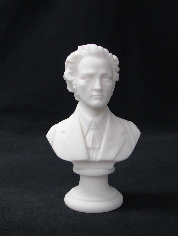 Musicians Bust of Chopin With Alabaster Base -  Sweden