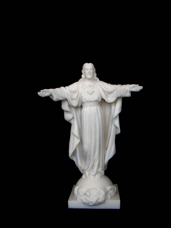 Jesus Christ With Open Hands Statue Made of Alabaster 20cm White - Etsy