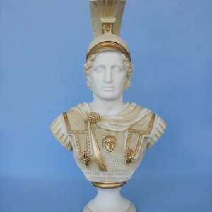Alexander the Great Bust statue made of Alabaster 37cm color