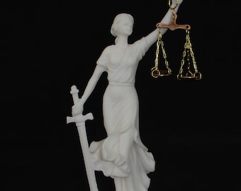 Themis Goddess of Justice (Latin letters) 22cm white