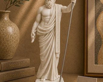 Zeus Statue Olympic God Made of Alabaster White 16cm-18cm - Etsy