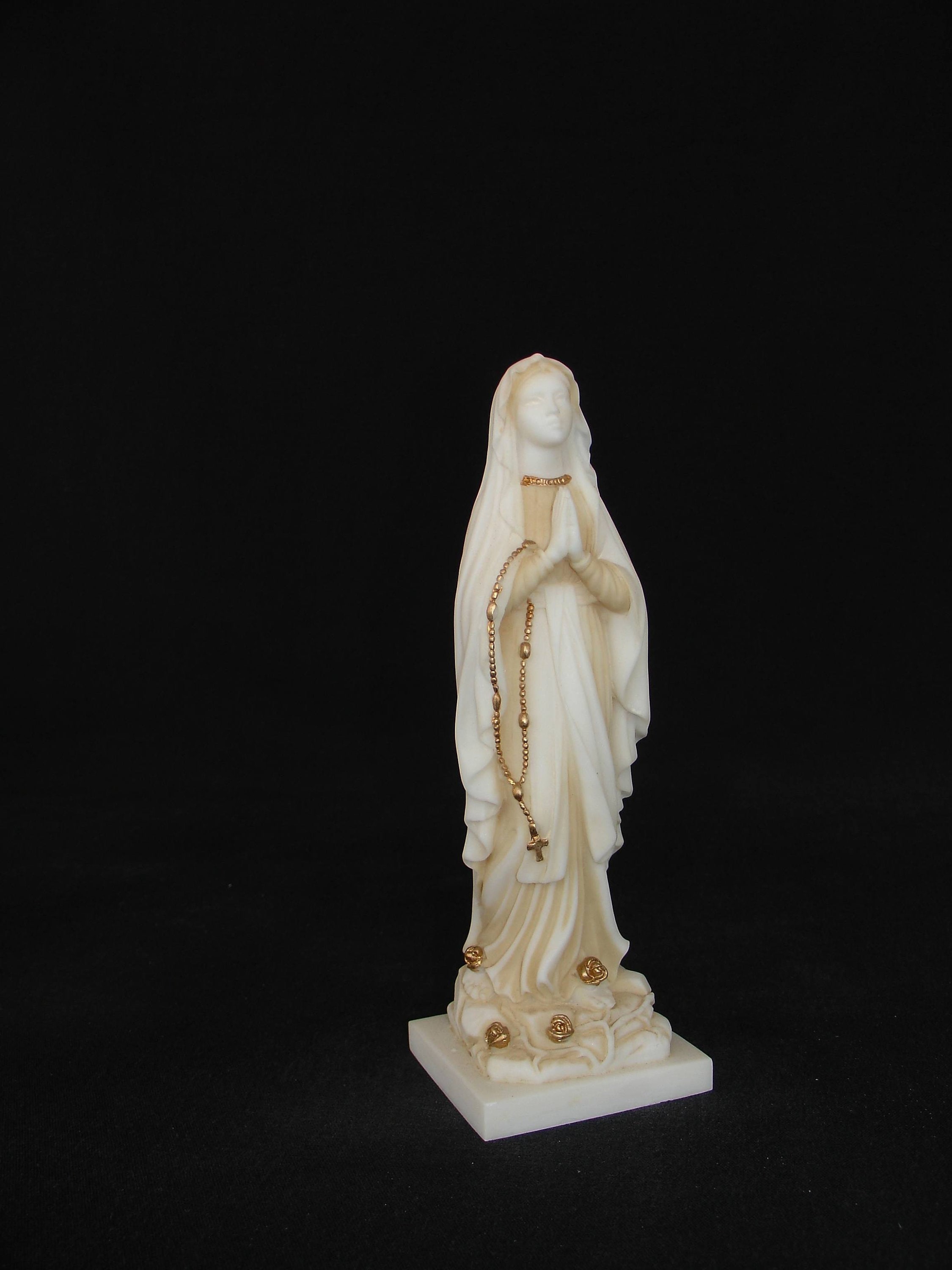 マリア像 置物 石彫刻 聖母マリア アラバスター彫刻 西洋骨董品