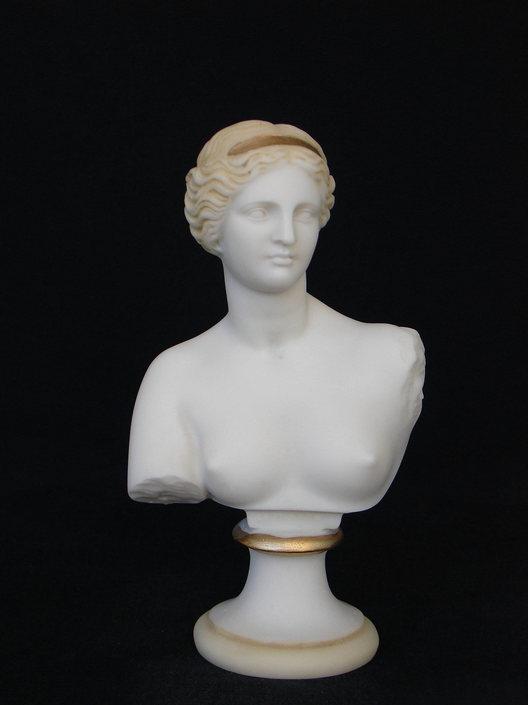 Aphrodite Bust Statue Made of Alabaster 15cm Gold - Etsy