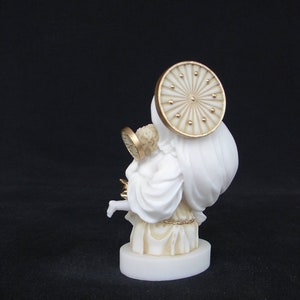Virgin Mary baby Jesus statue made of Alabaster 15cm gold image 2