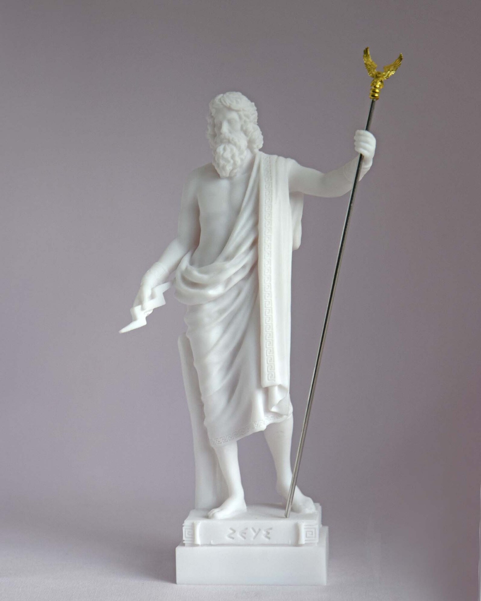 Zeus Statue Olympic God Made of Alabaster Gold Black 23cm Etsy