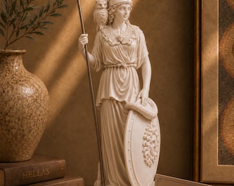 アテナ像 ギリシャの女神 アラバスター製 白 16cm～18cm