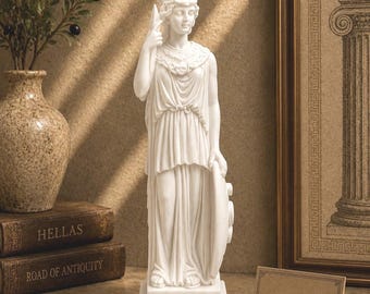 Athena with her spear and shield standing 27cm white