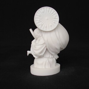 Virgin Mary baby Jesus statue made of Alabaster 15cm gold image 4