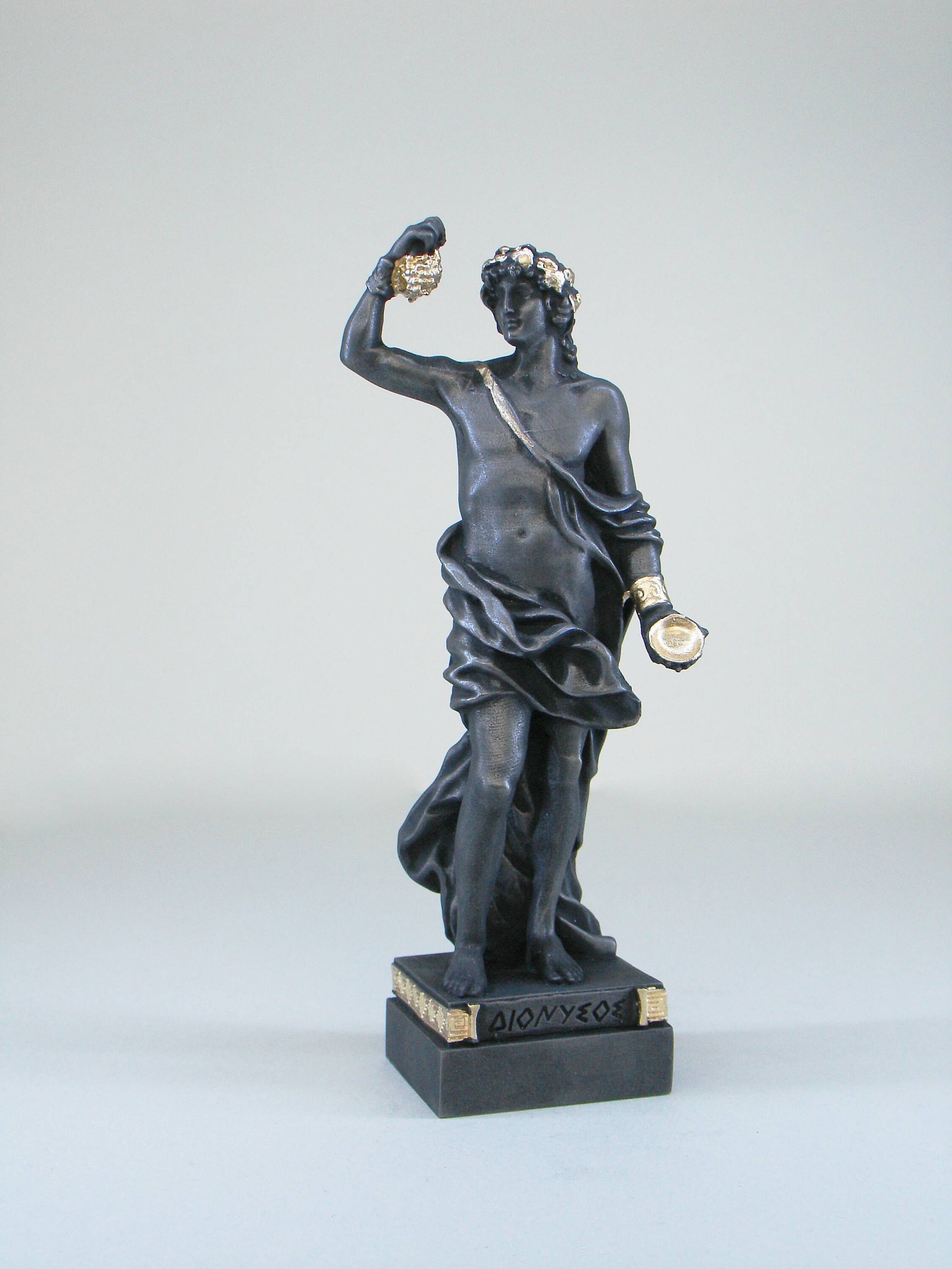 ディオニュソス像（ギリシャ神話の神、アラバスター製、白色、高さ16cm
