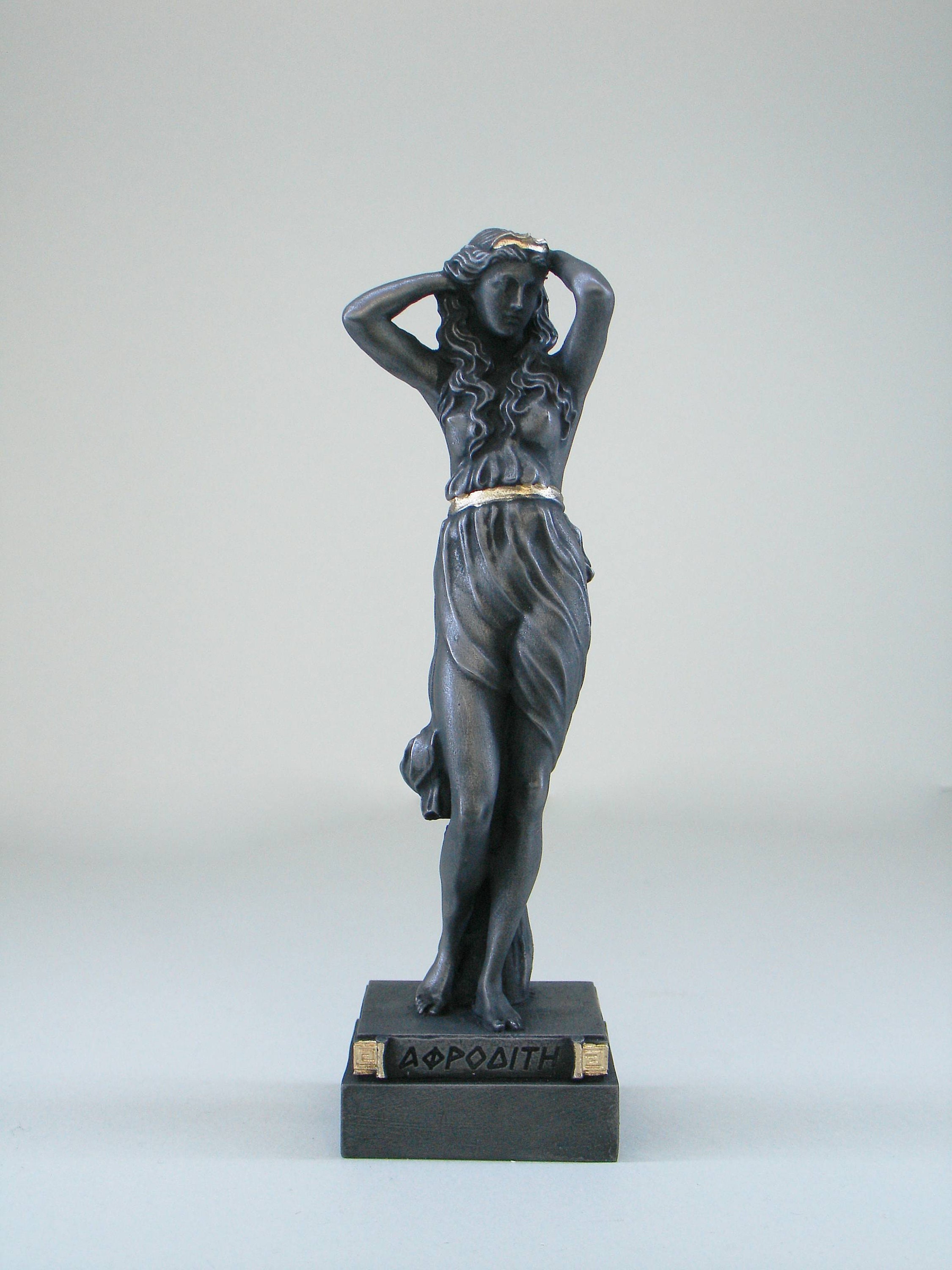 アフロディーテ像 ギリシャの女神 アラバスター製 金 黒 16 cm