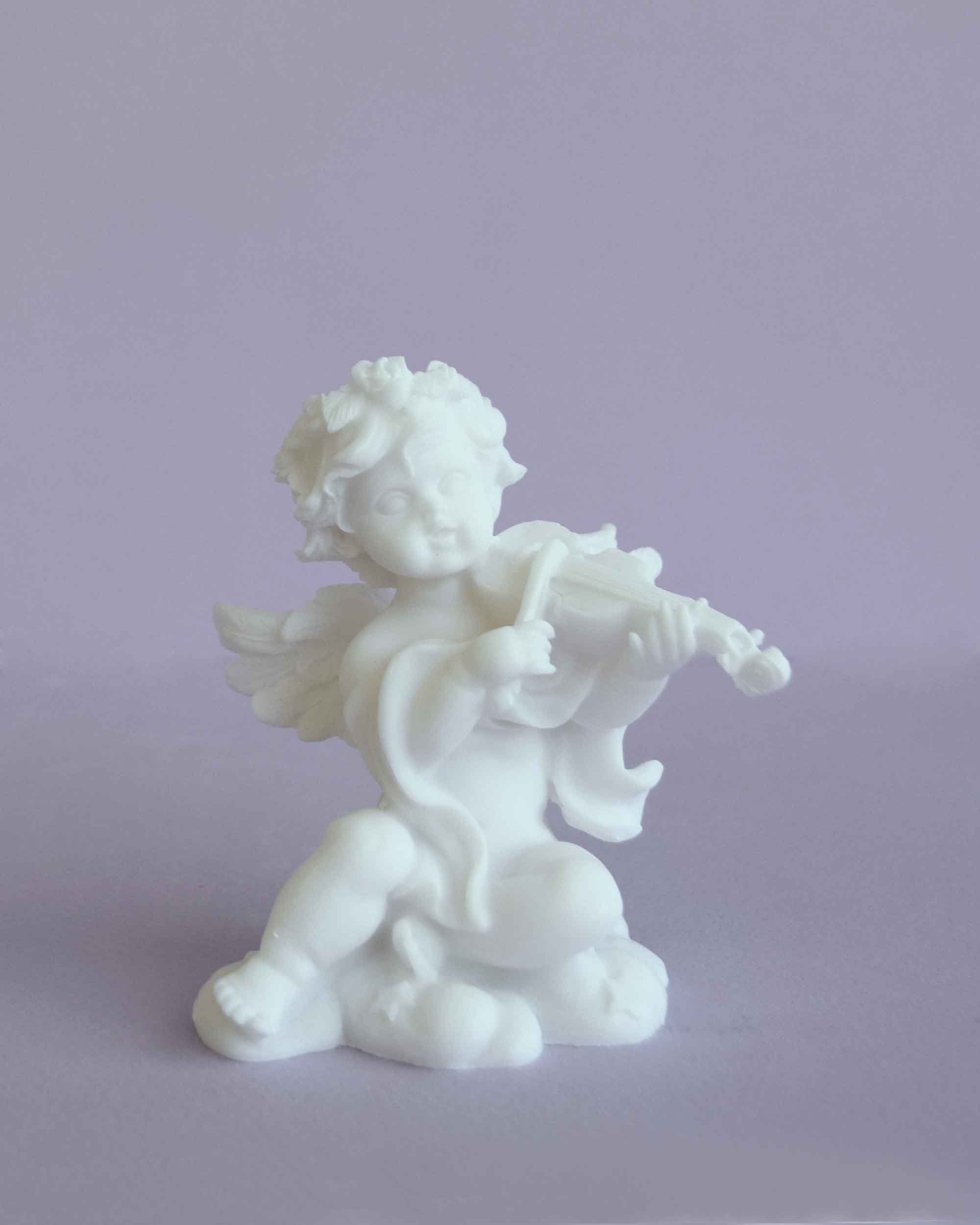 アラバスター製のバイオリンを弾く天使の像、高さ9cm、金色 - Etsy 日本