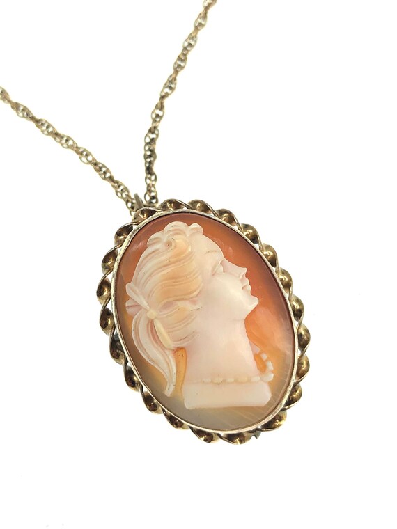 Vintage Victorian Revival Real Cameo Necklace Brooch … Gem