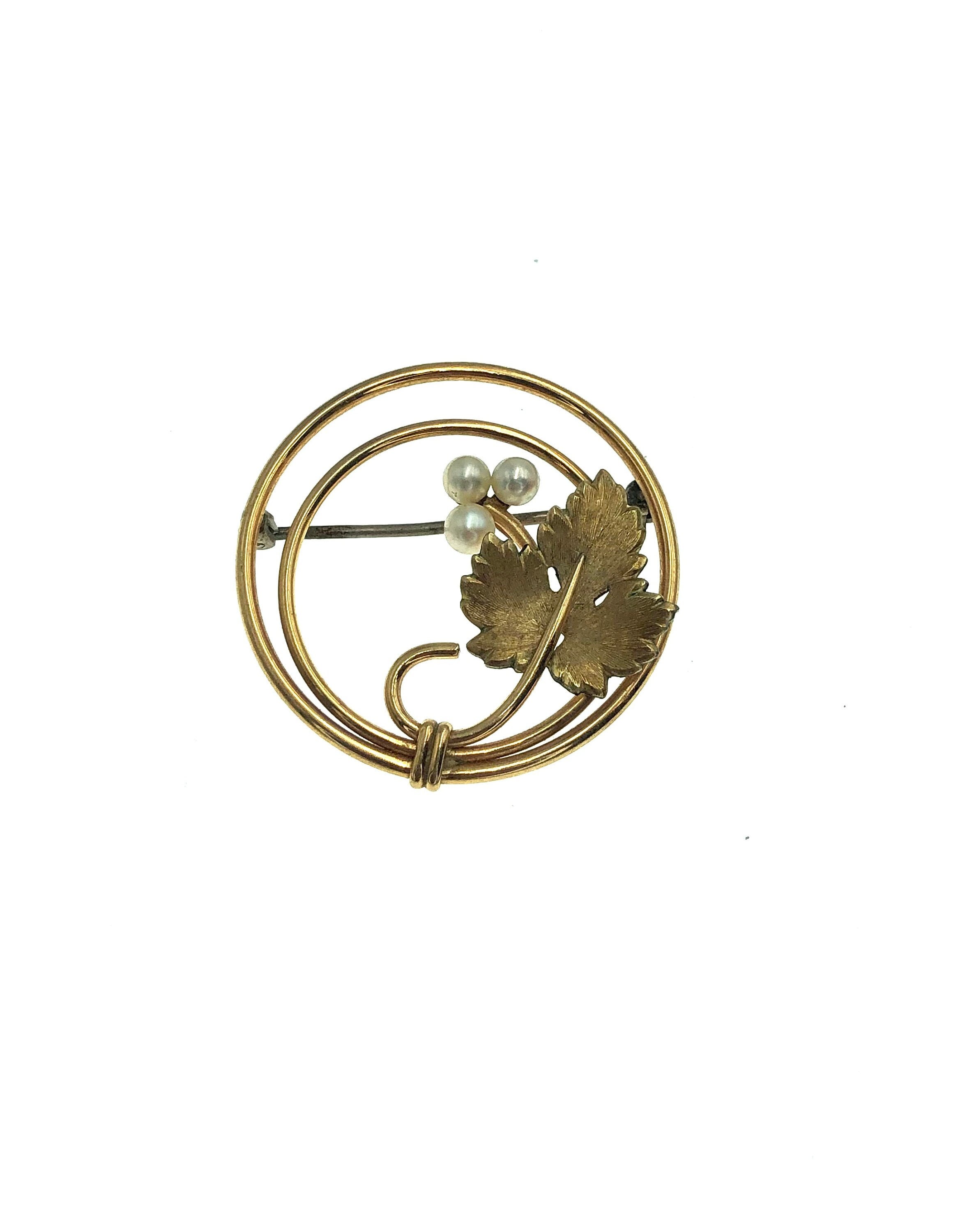 Broche & Boucles D'Oreilles Vintage KREMENTZ - Raisins En Améthyste & Feuillage - Années 60 - Or Plaqué