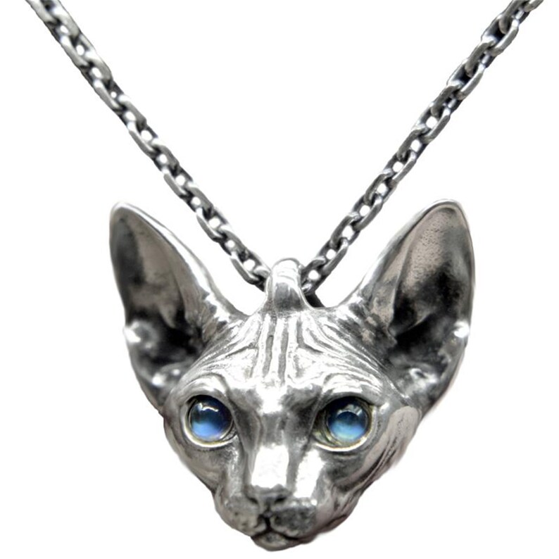Sphinx Cat Necklace Pendant Women Sphynx Jewelry Gift Silver Etsy