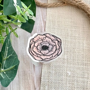 Mini Pink Flower Clear Sticker | 2x1.8in | Vinyl Stickers | Waterproof Stickers | Floral Stickers | Laptop Stickers | Hydroflask Stickers