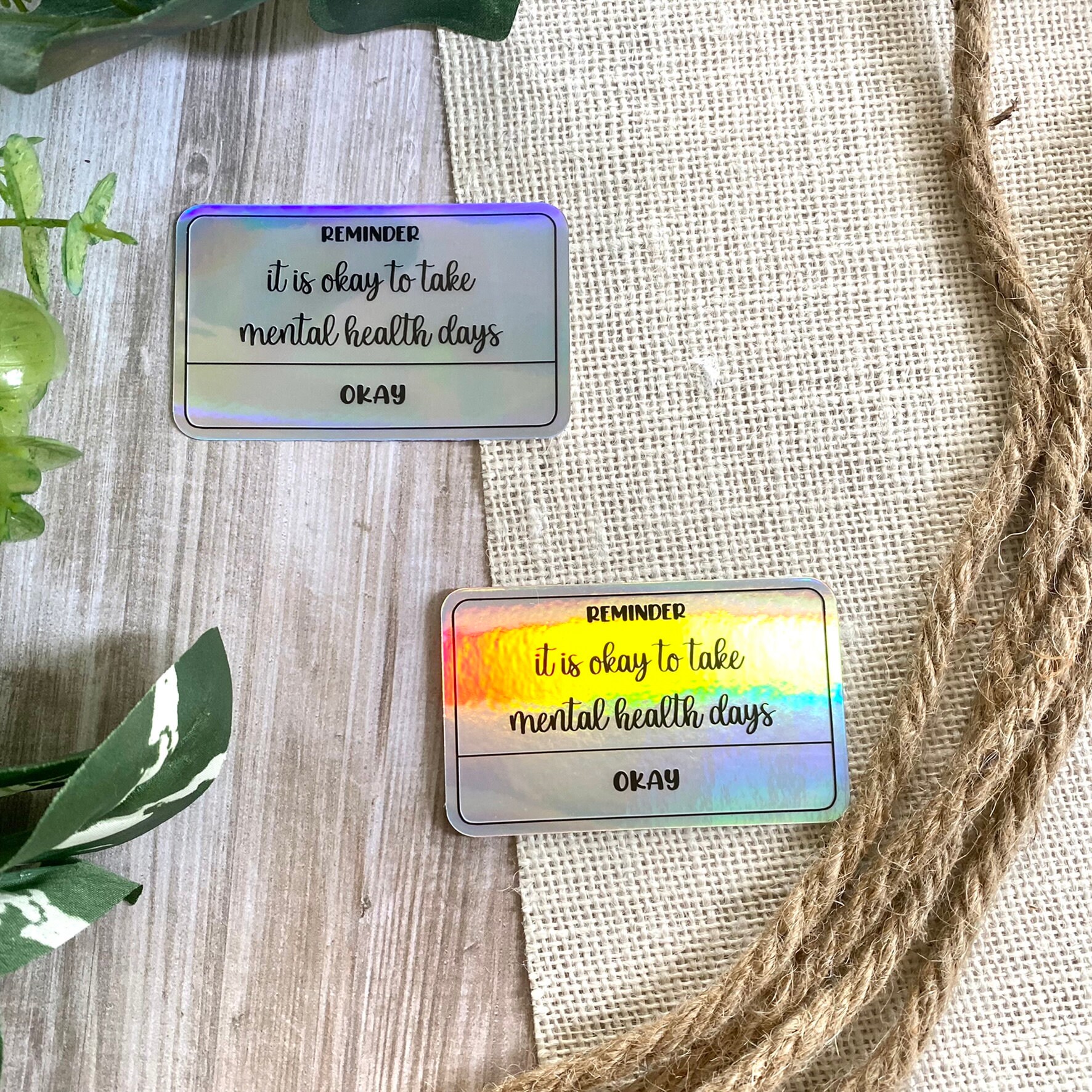 Holographic Mental Health Reminder Waterproof Vinyl Sticker (3.2inx2in ...