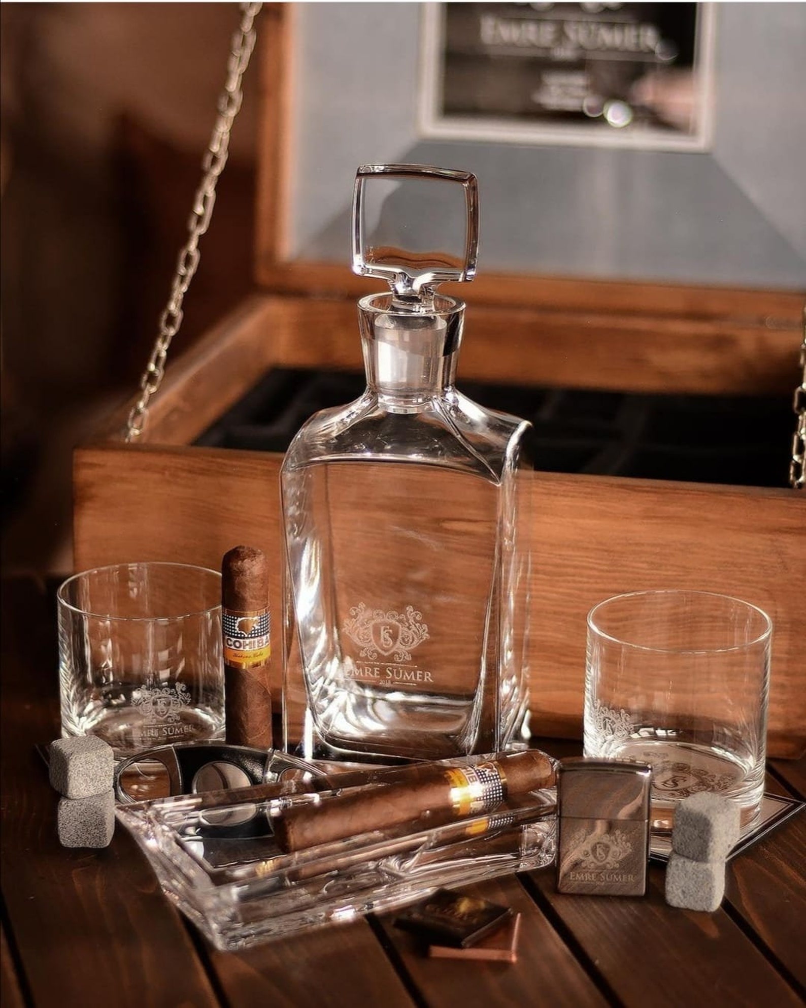 Luxury Decanter Box Set Personalize Whiskey Decanter Set with Etsy